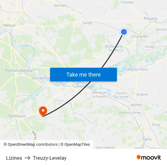 Lizines to Treuzy-Levelay map