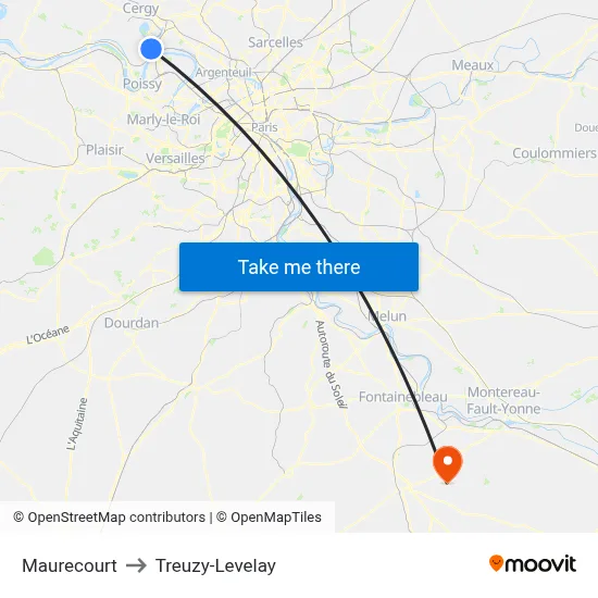 Maurecourt to Treuzy-Levelay map
