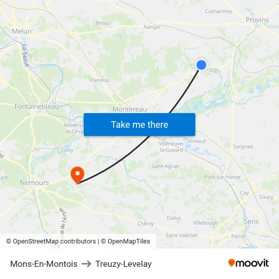Mons-En-Montois to Treuzy-Levelay map