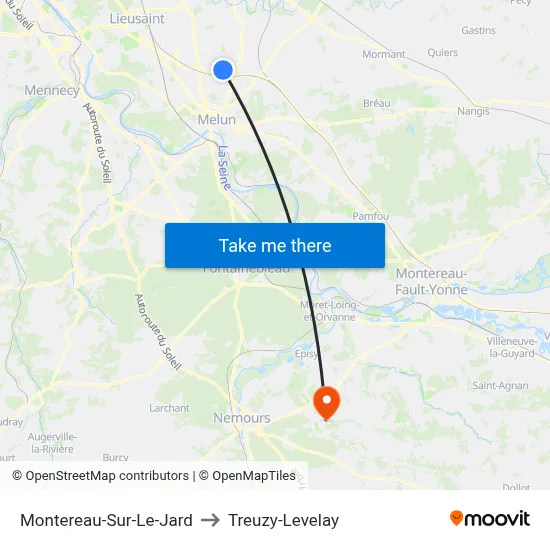 Montereau-Sur-Le-Jard to Treuzy-Levelay map