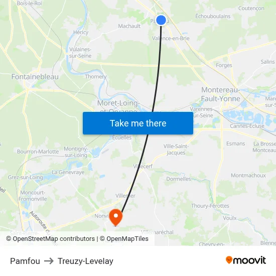 Pamfou to Treuzy-Levelay map