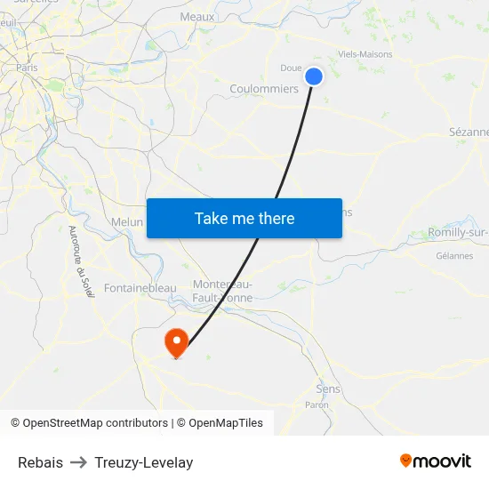 Rebais to Treuzy-Levelay map