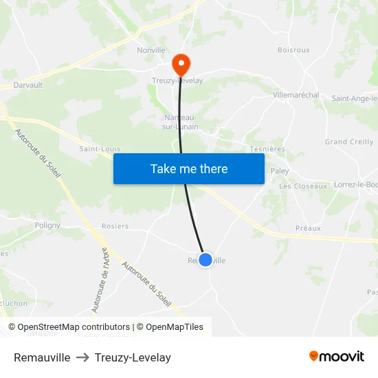 Remauville to Treuzy-Levelay map