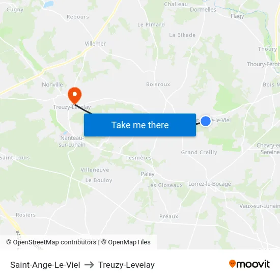 Saint-Ange-Le-Viel to Treuzy-Levelay map