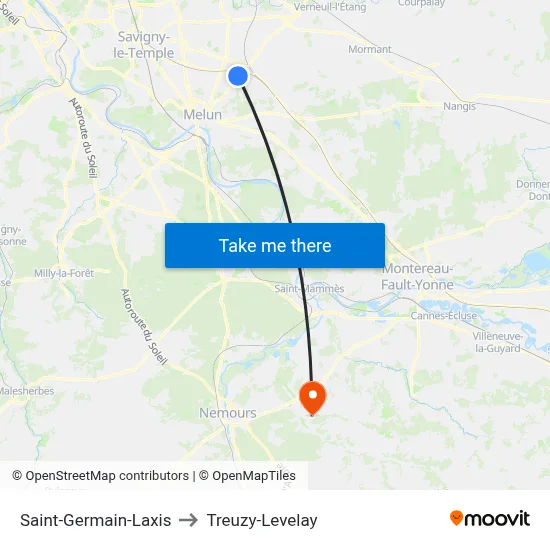 Saint-Germain-Laxis to Treuzy-Levelay map