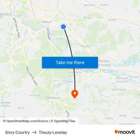Sivry-Courtry to Treuzy-Levelay map