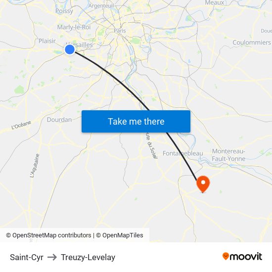 Saint-Cyr to Treuzy-Levelay map