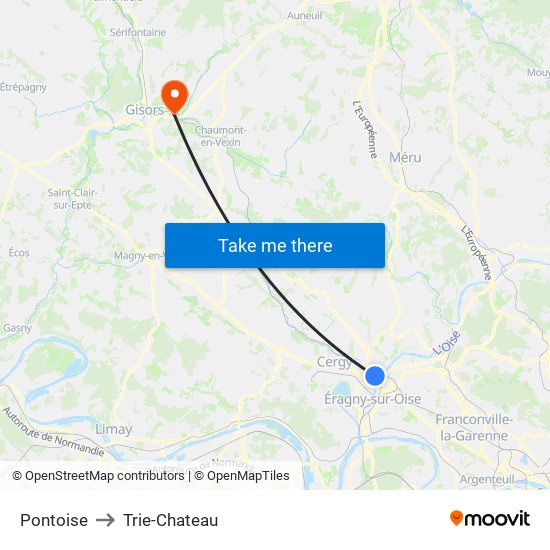 Pontoise to Trie-Chateau map