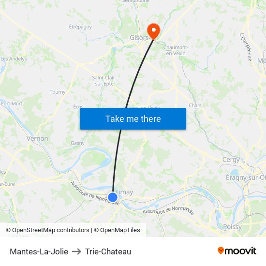 Mantes-La-Jolie to Trie-Chateau map