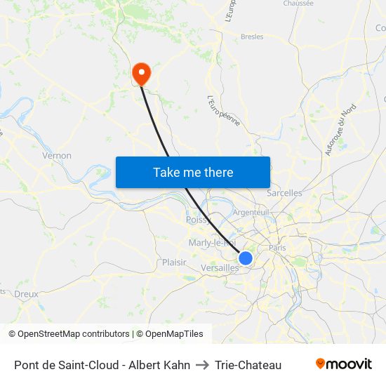 Pont de Saint-Cloud - Albert Kahn to Trie-Chateau map