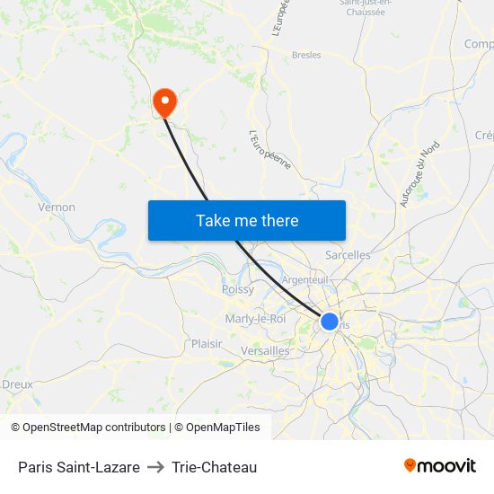 Paris Saint-Lazare to Trie-Chateau map