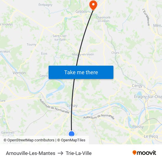 Arnouville-Les-Mantes to Trie-La-Ville map
