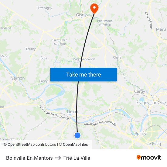 Boinville-En-Mantois to Trie-La-Ville map