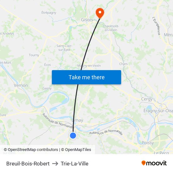 Breuil-Bois-Robert to Trie-La-Ville map