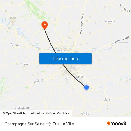 Champagne-Sur-Seine to Trie-La-Ville map