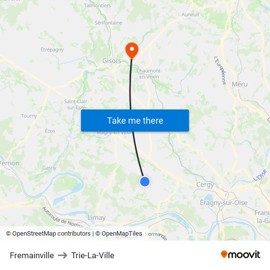 Fremainville to Trie-La-Ville map