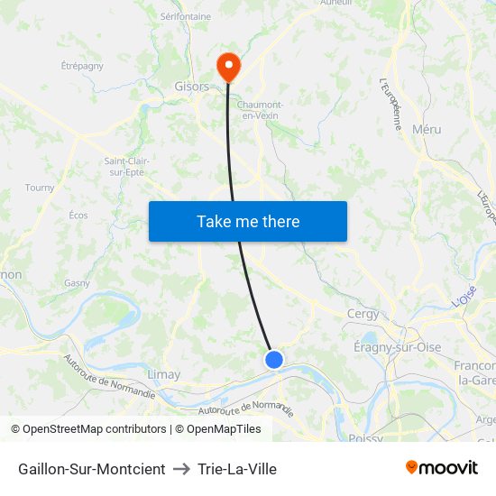 Gaillon-Sur-Montcient to Trie-La-Ville map