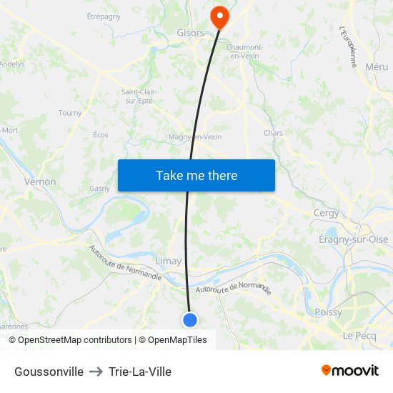 Goussonville to Trie-La-Ville map