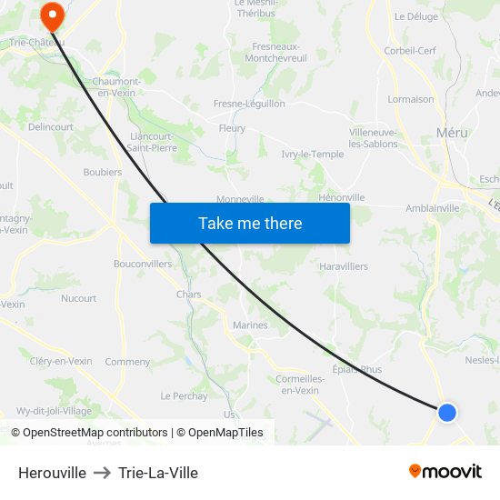 Herouville to Trie-La-Ville map