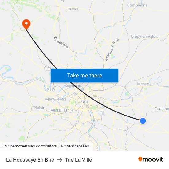La Houssaye-En-Brie to Trie-La-Ville map