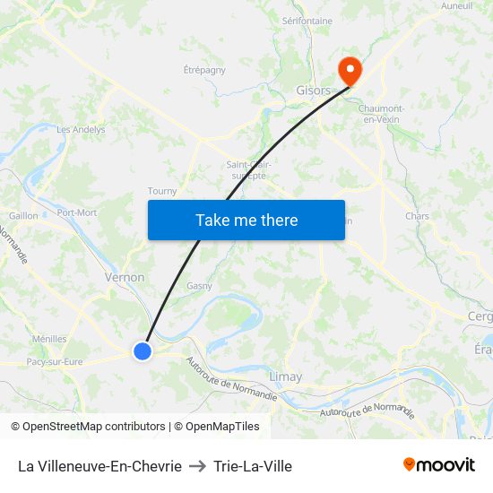 La Villeneuve-En-Chevrie to Trie-La-Ville map