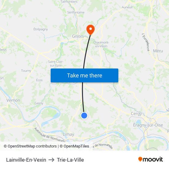 Lainville-En-Vexin to Trie-La-Ville map