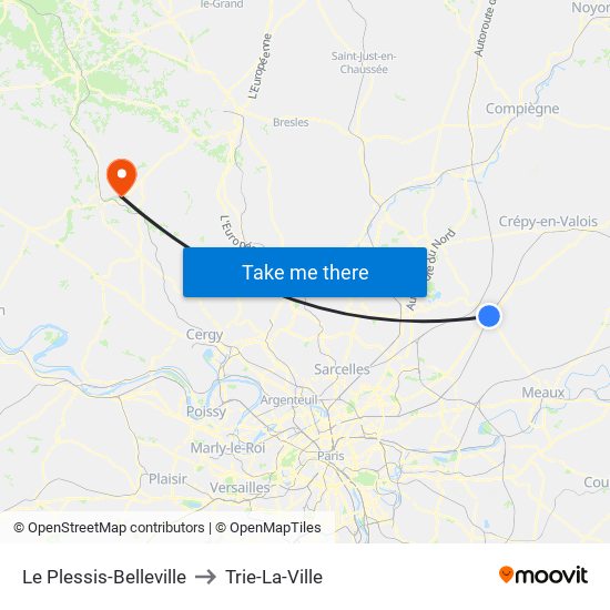 Le Plessis-Belleville to Trie-La-Ville map