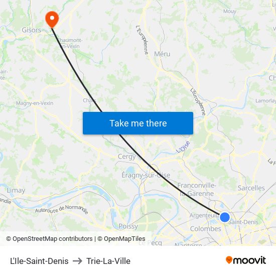 L'Ile-Saint-Denis to Trie-La-Ville map