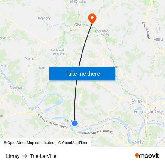 Limay to Trie-La-Ville map
