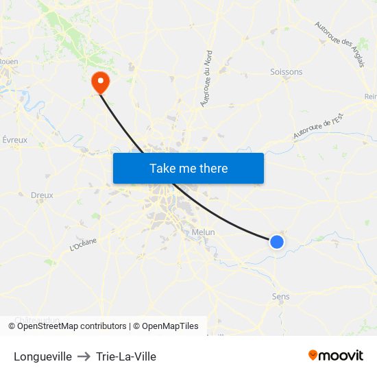 Longueville to Trie-La-Ville map
