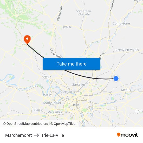 Marchemoret to Trie-La-Ville map