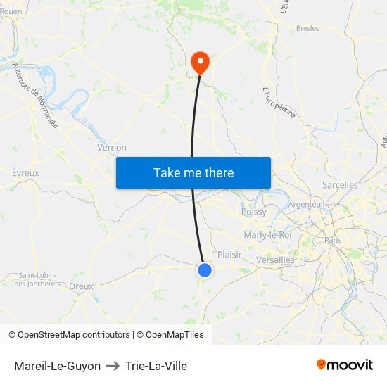 Mareil-Le-Guyon to Trie-La-Ville map