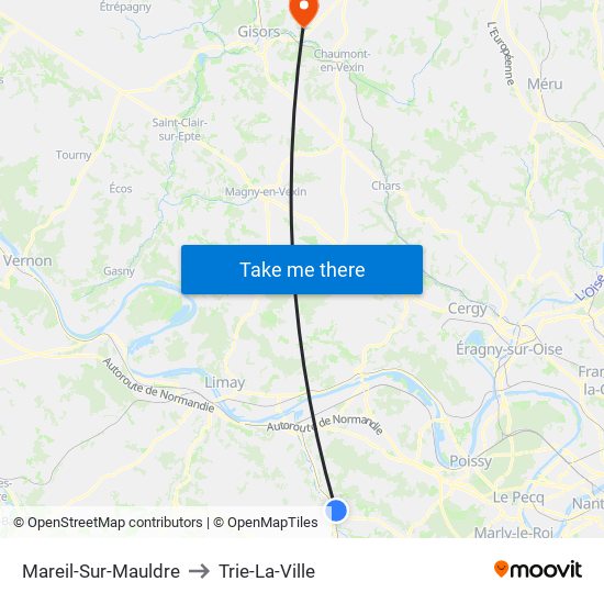 Mareil-Sur-Mauldre to Trie-La-Ville map