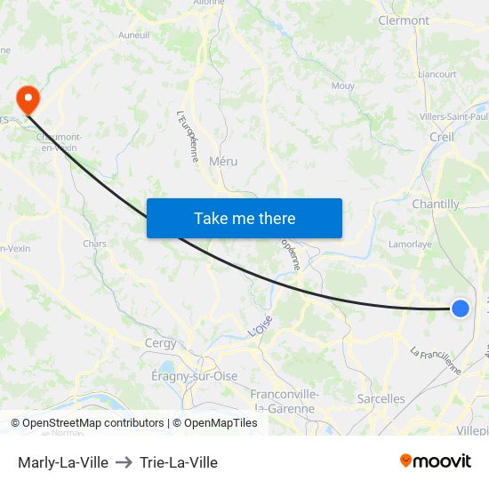 Marly-La-Ville to Trie-La-Ville map