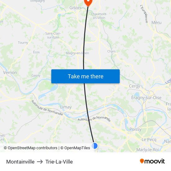 Montainville to Trie-La-Ville map