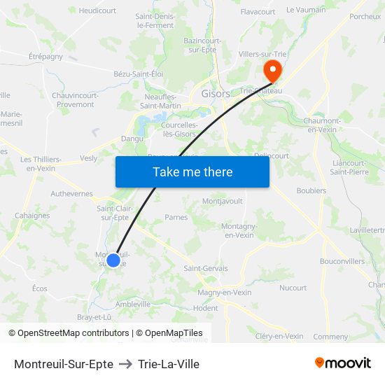 Montreuil-Sur-Epte to Trie-La-Ville map