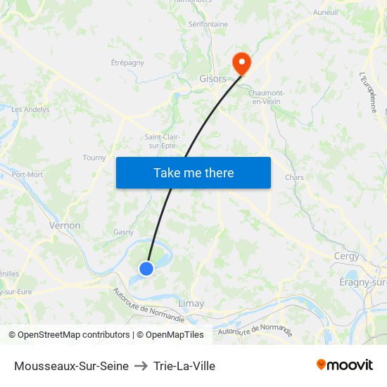 Mousseaux-Sur-Seine to Trie-La-Ville map