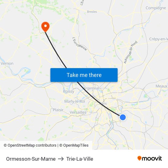 Ormesson-Sur-Marne to Trie-La-Ville map