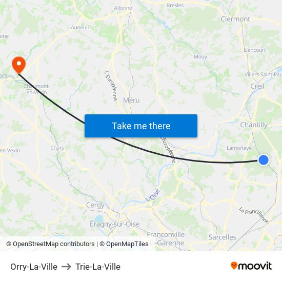 Orry-La-Ville to Trie-La-Ville map