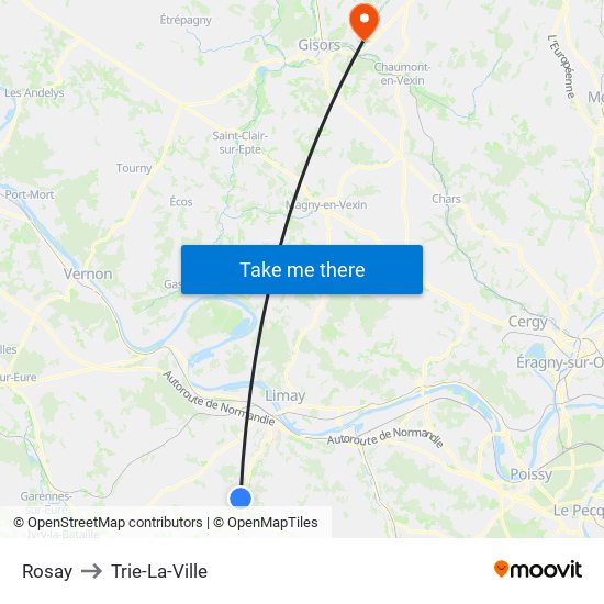 Rosay to Trie-La-Ville map