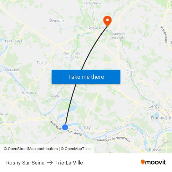 Rosny-Sur-Seine to Trie-La-Ville map