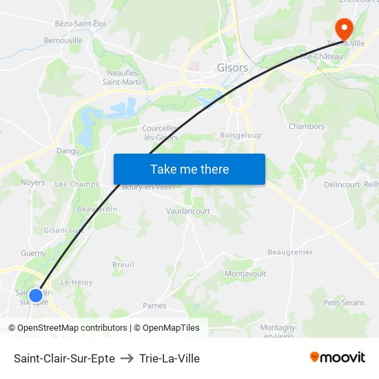 Saint-Clair-Sur-Epte to Trie-La-Ville map