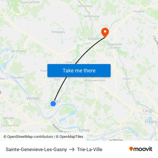 Sainte-Genevieve-Les-Gasny to Trie-La-Ville map