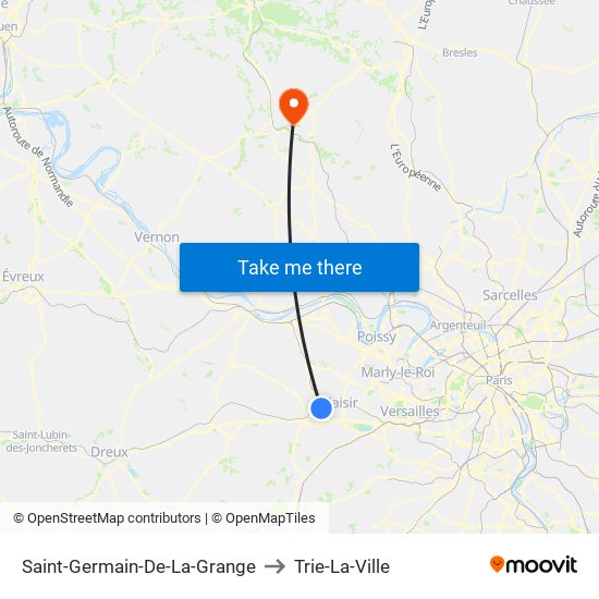 Saint-Germain-De-La-Grange to Trie-La-Ville map