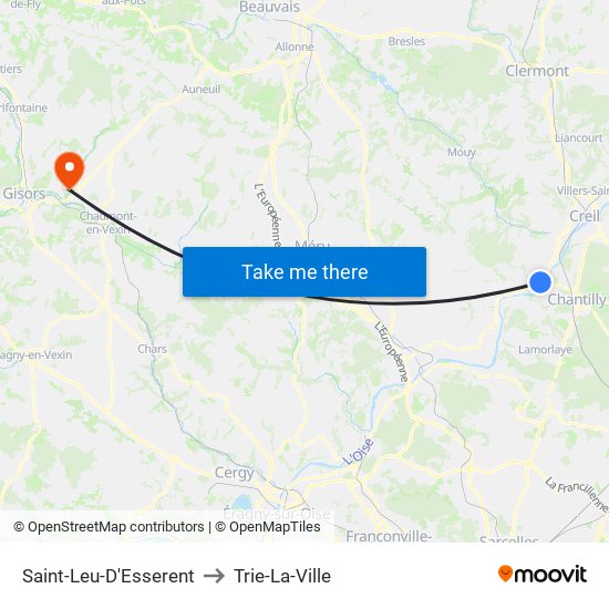 Saint-Leu-D'Esserent to Trie-La-Ville map
