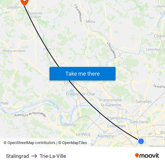 Stalingrad to Trie-La-Ville map