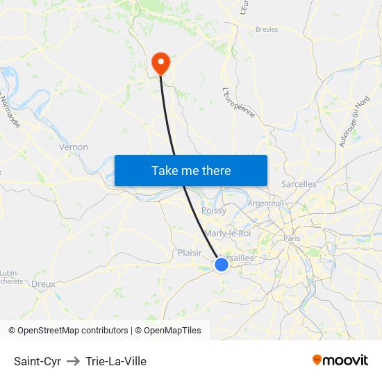 Saint-Cyr to Trie-La-Ville map
