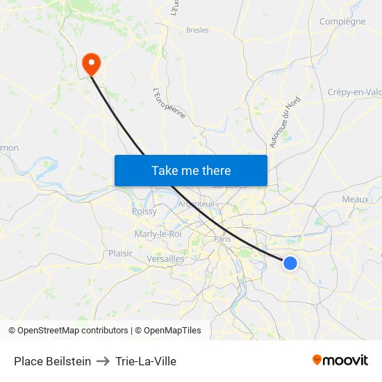 Place Beilstein to Trie-La-Ville map