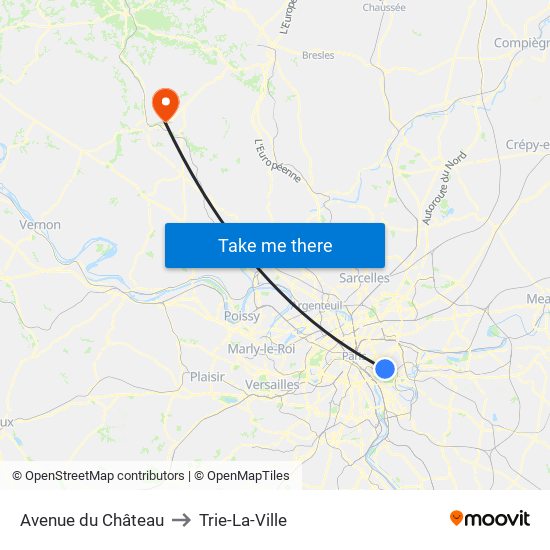 Avenue du Château to Trie-La-Ville map