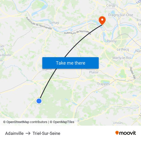 Adainville to Triel-Sur-Seine map